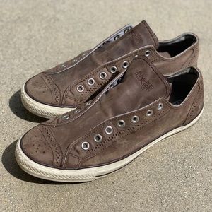CONVERSE All-Star leather punchwork slip on